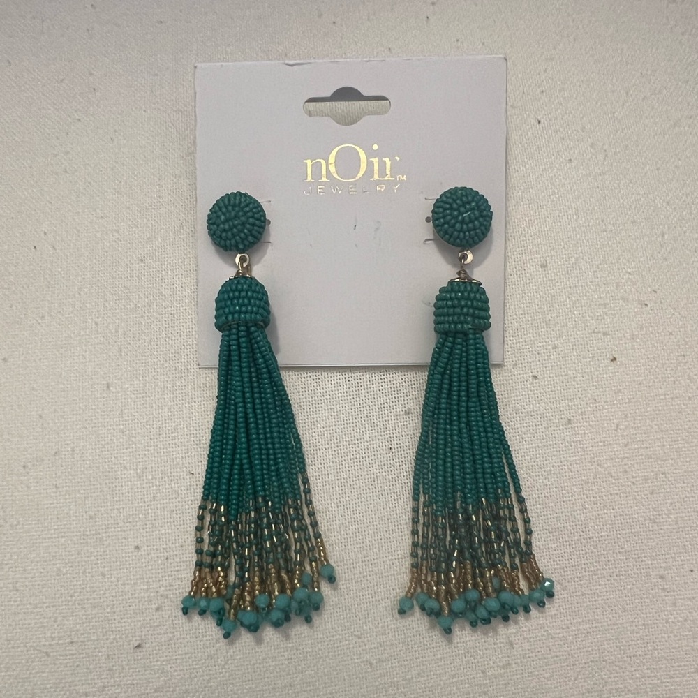 New Noir Jewelry Earrings Post Dangle Earrings Long Beaded Earring Post Earrings